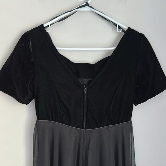 VTG Stage Accents Women Dark Romantic Whimisgoth Fairy Grunge Velvet Dress Sz.4 - Picture 6 of 10